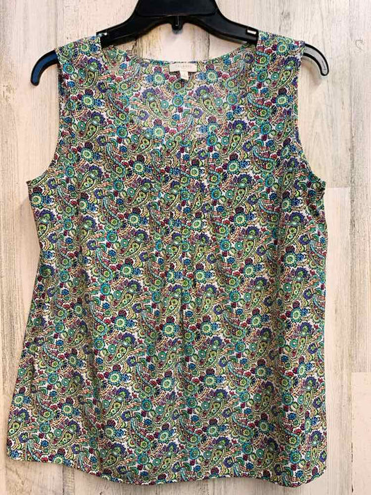 PRE-OWNED TALBOTS Tops Size S GRN/BLU/PUR Paisley SLEEVELESS TOP