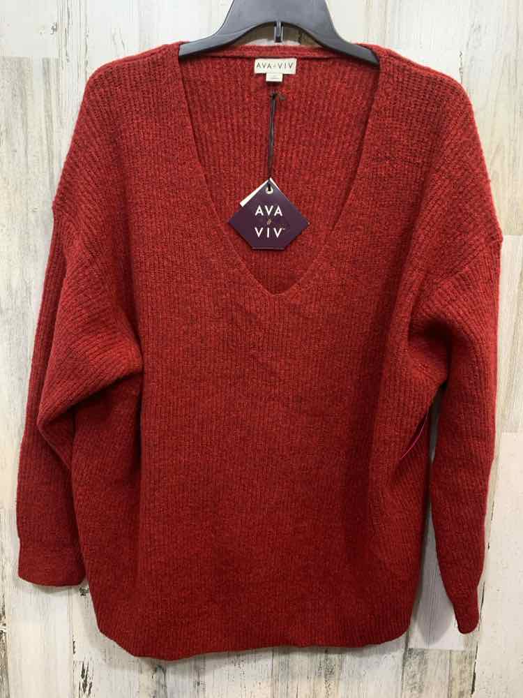 NWT AVA VIV Tops Size 2X BRICK LONGSLEEVE Sweater