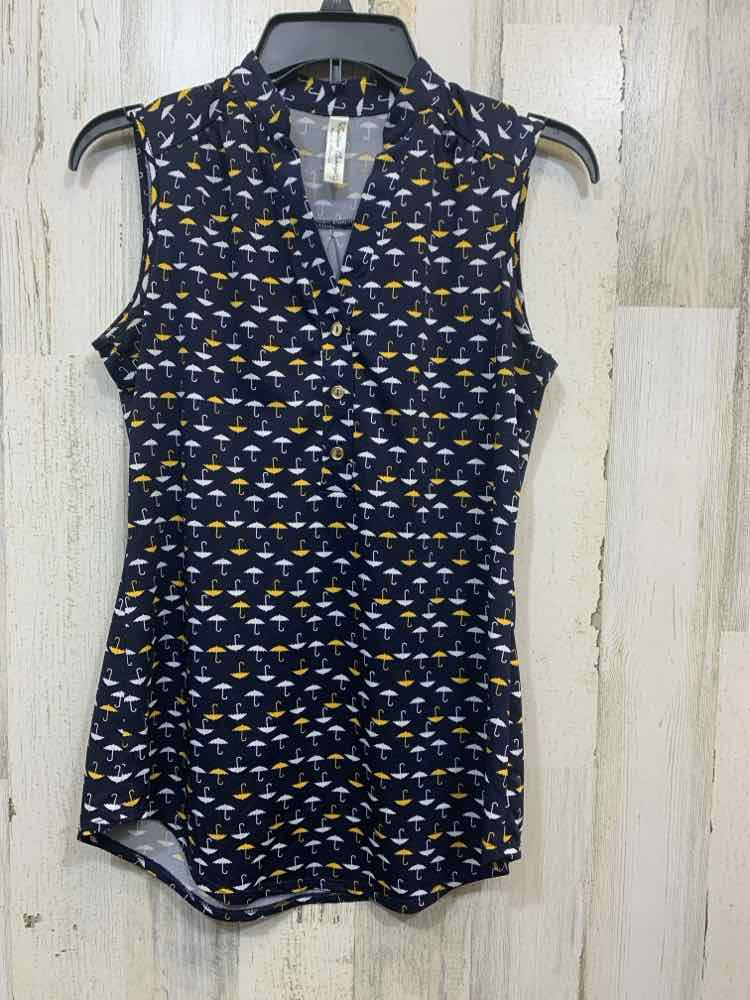 PRE-OWNED PER SEPTION CONCEPT Tops Size S BLU/YEL/WHT UMBRELLA'S SLEEVELESS TOP/
