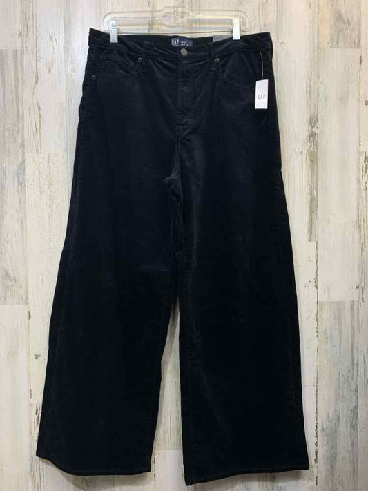 NWT Size 14 GAP BOTTOMS Black Corduroy Pants/WIDE LEG