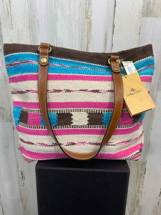 NWT PATRICIA NASH AQUA/HOT PINK/BROWN/WHITE Handbag