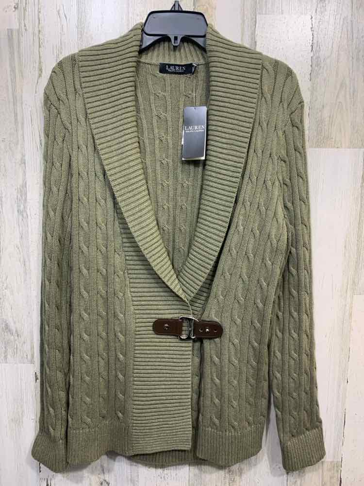 NWT LAUREN RALPH LAUREN Size XXL JACKETS / COATS Olive CABLE KNIT Cardigan