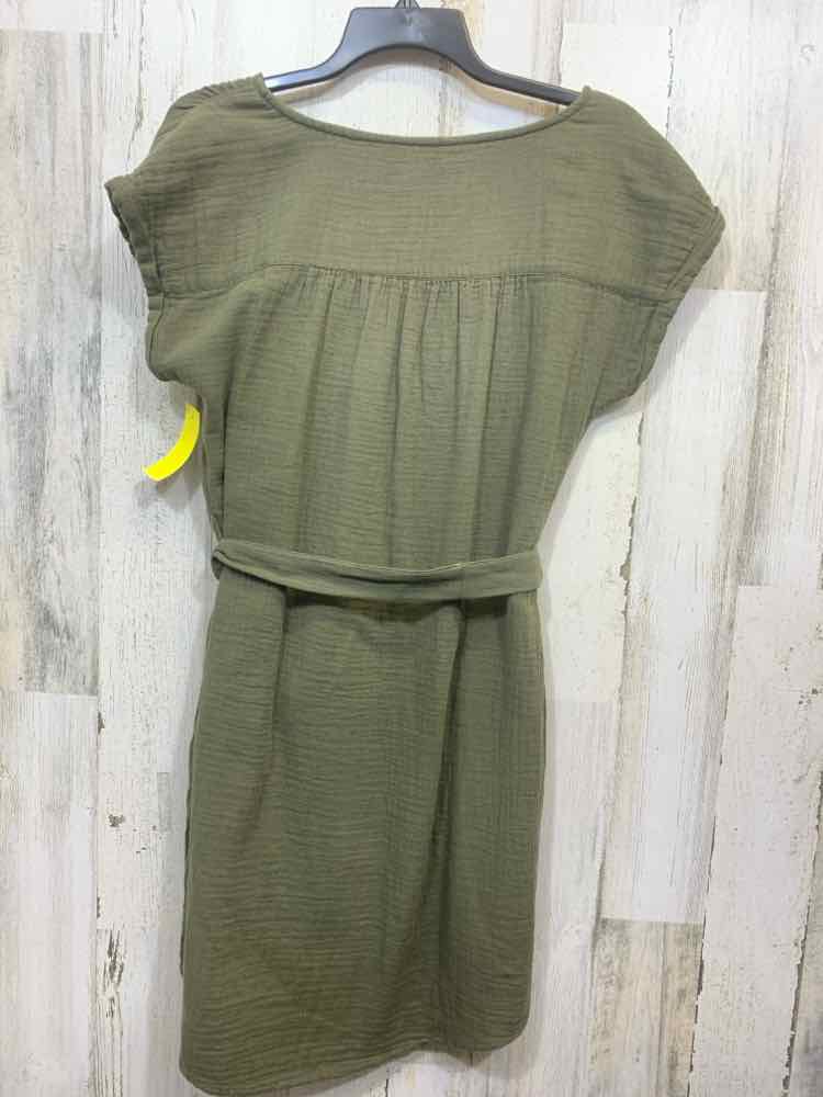 PRE-OWNED SONOMA GOODS FOR LIFE/TEXTURED SELF-TIE WAIST SHORT CAP SLEEVE V-NECK