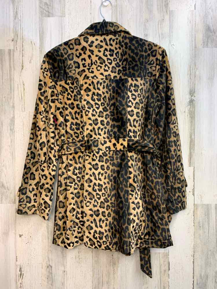 NWT MIXIT JACKETS / COATS Size M BRN/BLK CHEETAH PRINT LONG SLEEVES Jacket/KNEE