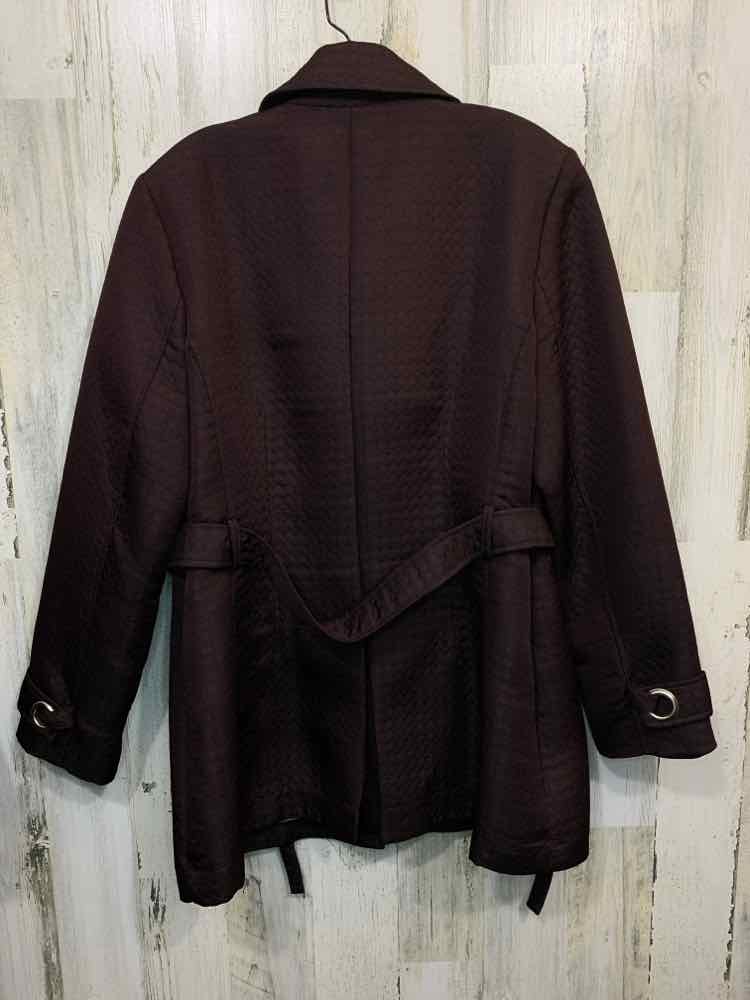 PRE-OWNED BERNARDO Size L JACKETS / COATS WINE CIRCLES LONG SLEEVE BUTTON UP