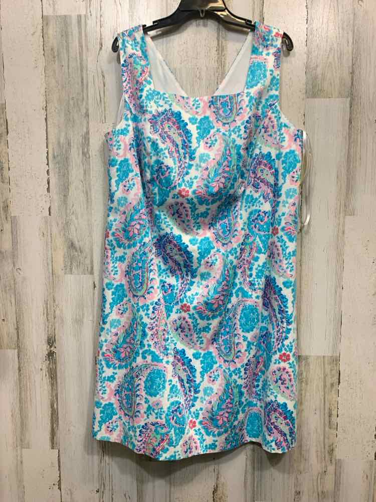PRE-OWNED TALBOTS Dresses and Skirts Size 16W WHITE/PINK/BLUE/GREEN SHEATH Dress