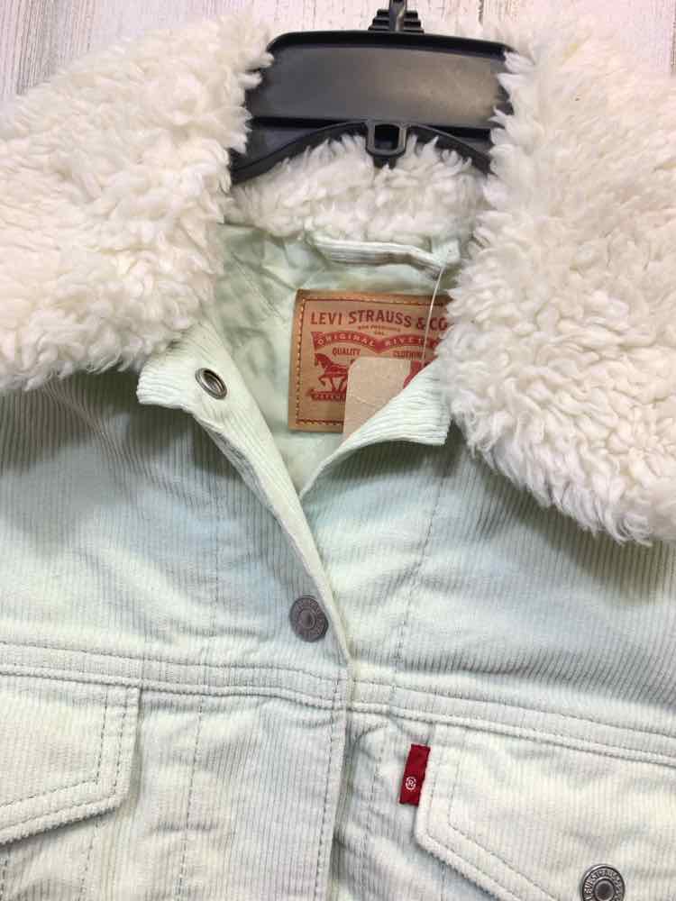 NWT LEVIS JACKETS / COATS Size XS MINT GREEN Corduroy LONG SLEEVE Jacket/BUTTON