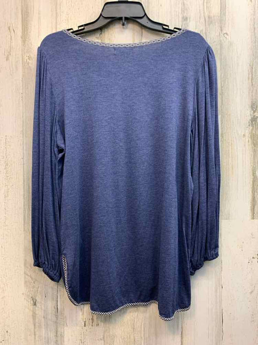 NWT MAX STUDIO Tops Size L HEATHER BLUE LONG SLEEVES TOP