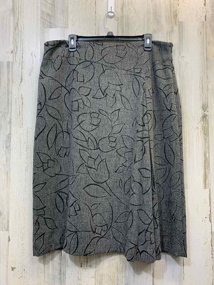 PRE-OWNED EVAN PICONE Dresses and Skirts Size 18 DARK GRAY/BLACK TULIPS Skirt