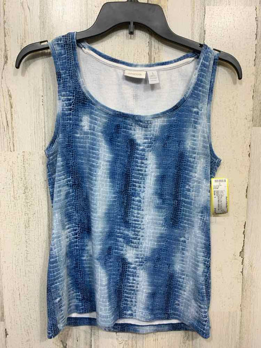 PRE-OWNED CHICO'S/SNAKE SKIN PRINT RIBBED KNIT SLEEVELESS TANK