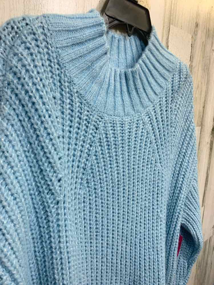 NWT ON 34TH Size M Tops Blue CABLE KNIT LONG SLEEVE/ MOCK NECK SWEATER