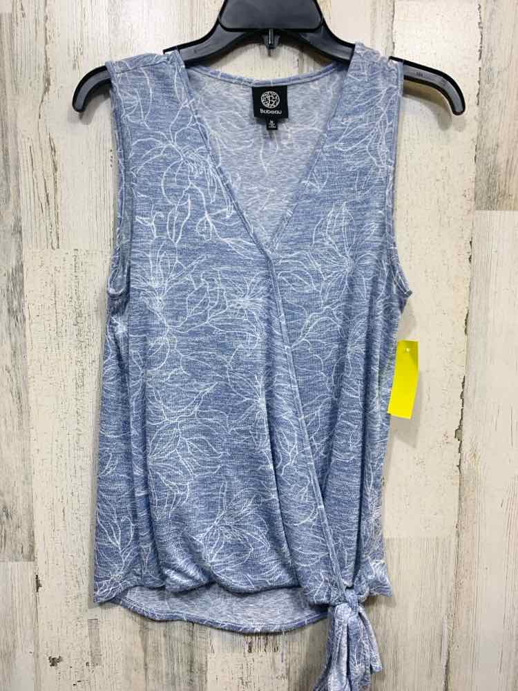 PRE-OWNED BOBEAU Tops Size M BLUE/WHITE Floral SLEEVELESS Blouse
