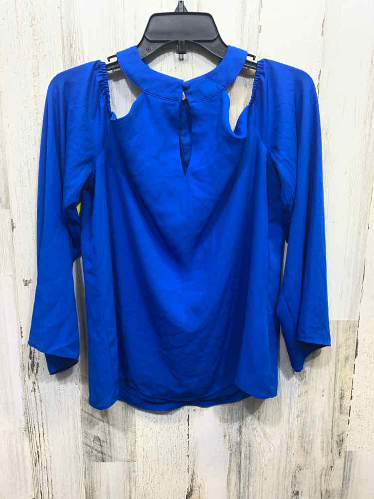 PRE-OWNED INC Tops Size S Blue Solid COLD SHOULDERS Blouse