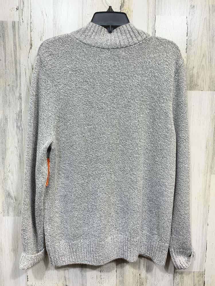 PRE-OWNED KAREN SCOTT Size XL Tops Gray Knit LONG SLEEVES ZIP UP SWEATE Cardigan