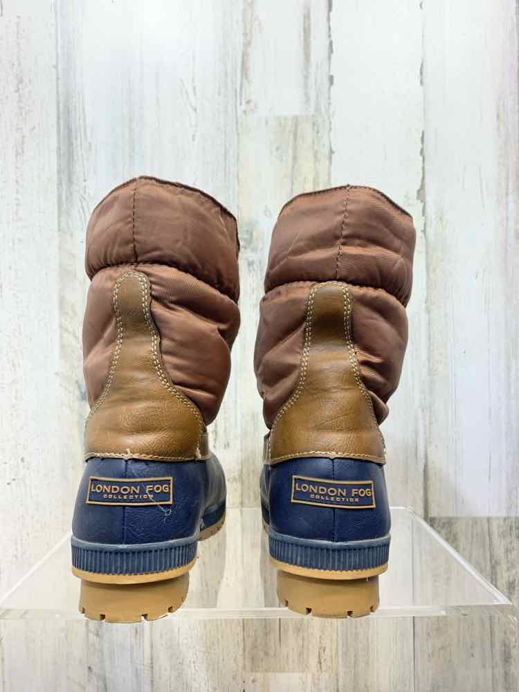 PRE-OWNED LONDON FOG SHOES Shoe Size 7 Brown/Blue Boots/LONDON FOG RAIN DUCK BOO