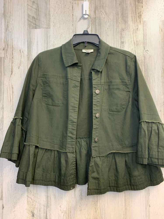 PRE-OWNED STYLE & CO Tops Size M ARMY GREEN LONG SLEEVES TOP