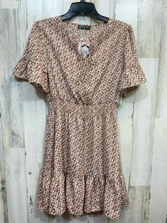 NWT PRETTYGARDEN Designer Handbags Size M BRWN/WHITE Polyester Blend Dress