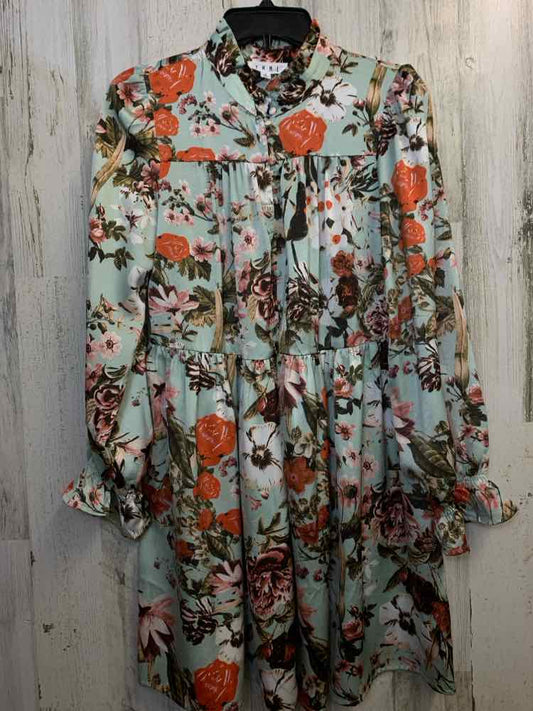 THML Dresses and Skirts Size S MINT/ORG/PINK Floral LONG SLEEVES Dress