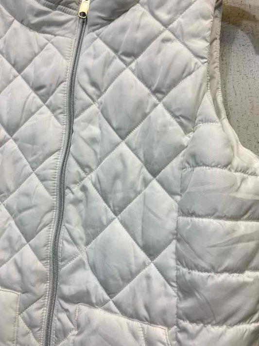PRE-OWNED SO Tops Size S White Fleece PUFFER VEST Vest/WHITE PUFFER VEST W/ FLEE