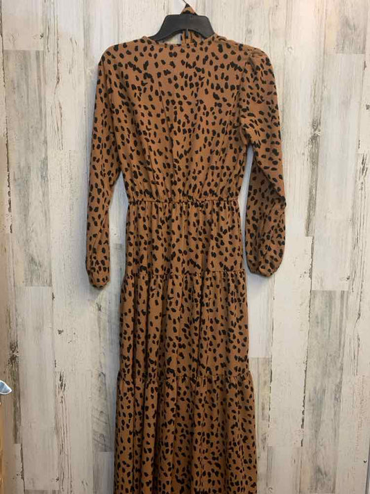 R. VIVIMOS Dresses and Skirts Size S MOCHA/BLK SPOTS LONG Dress