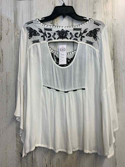 NWT BILA Tops Size XL WHT/BLK FLARE CUFFS TOP