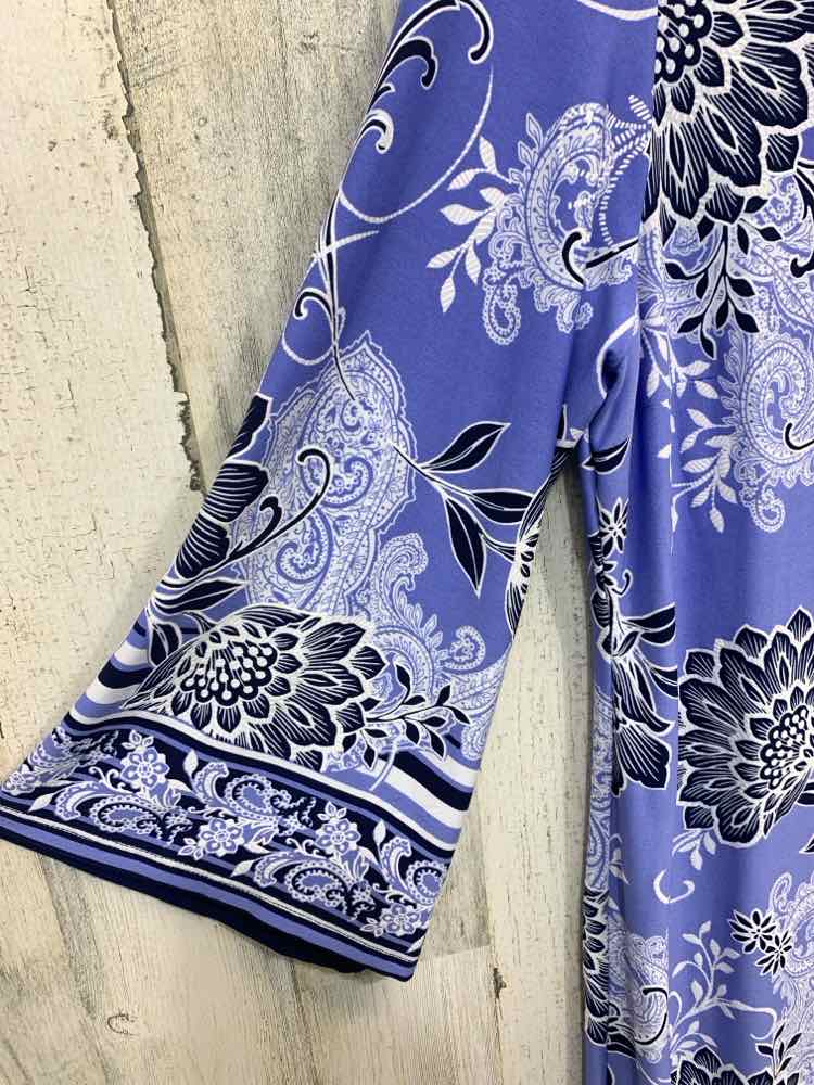 PRE-OWNED SHELBY & PALMER Dresses and Skirts Size 16 WHT/BLK/LAV Floral Dress/BE