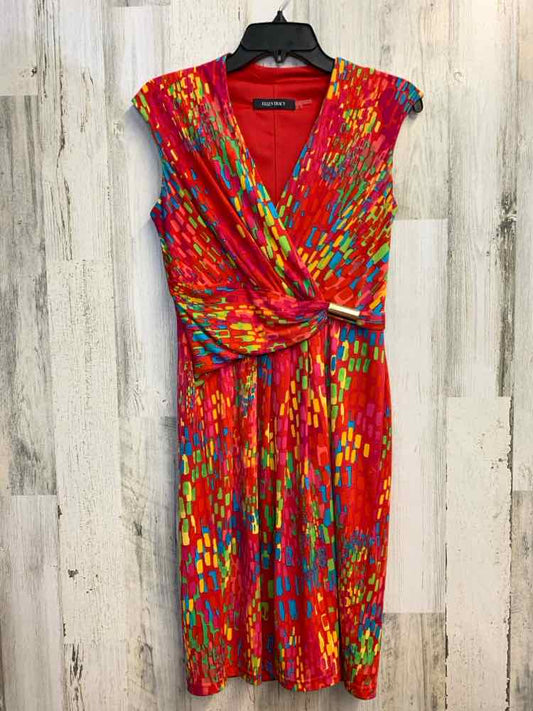 ELLEN TRACY Dresses and Skirts Size 4 RED/MULTI-COLOR BLOCKS SLEEVELESS Dress