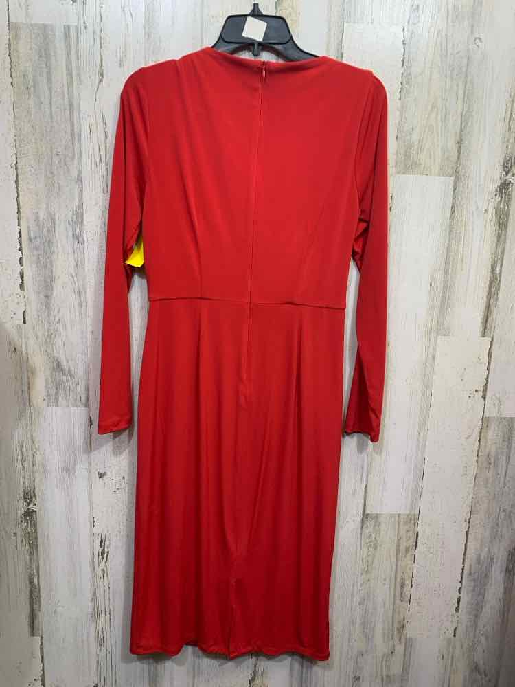 PRE-OWNED LONDON TIMES Dresses and Skirts Size 6 Red Solid COWL NECK Dress/RED L