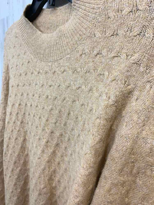 NWT ON 34TH Size XL Tops CAMEL HONEYCOMB LONG SLEEVE/MOCK NECK SWEATER