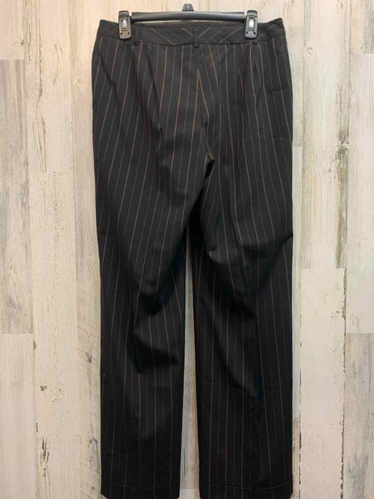 Size 10 CASUAL CORNER BOTTOMS BLK/BRN Stripe STRAIGHT Pants