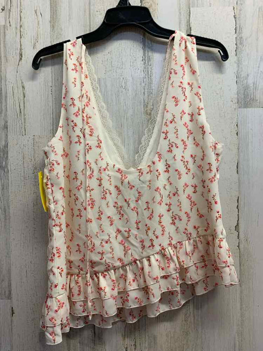 NWT WILD FABLE Tops Size L CREAM/RED Floral TANK TOP Shirt/CREAM/RED FLORAL TANK