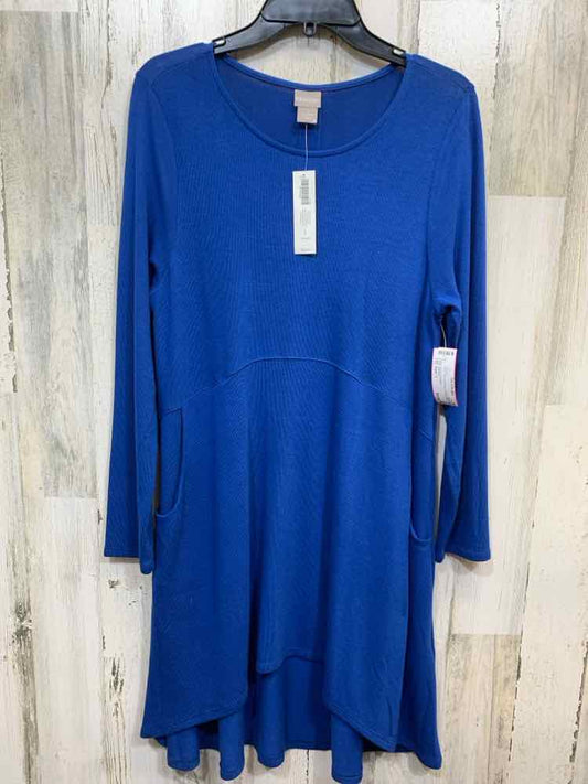 NWT CHICO'S Tops Size 1 Royal Blue LONG SLEEVES Blouse