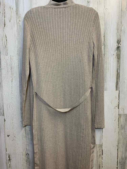 PRE-OWNED JOSEPH A Tops Size XL Beige RIBBED 2PC Cardigan/2 PIECE SET (SLEEVELES