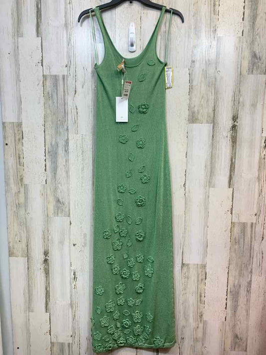 PRE-OWNED CAROLINE CONSTAS Dresses and Skirts Size S Green LEAVES MAXI Dress/MET