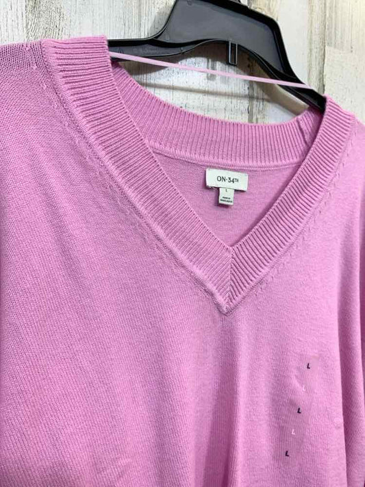 NWT ON 34TH Size L Tops MAUVE LONG SLEEVE/ V NECK SWEATER
