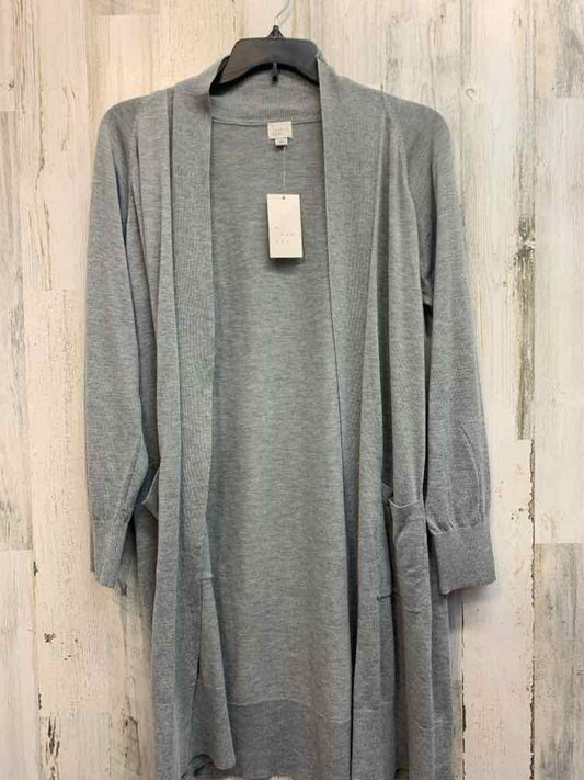 NWT A NEW DAY Tops Size L Gray Solid CARDIGAN Cardigan/GRAY OPEN FRONT CARDIGAN