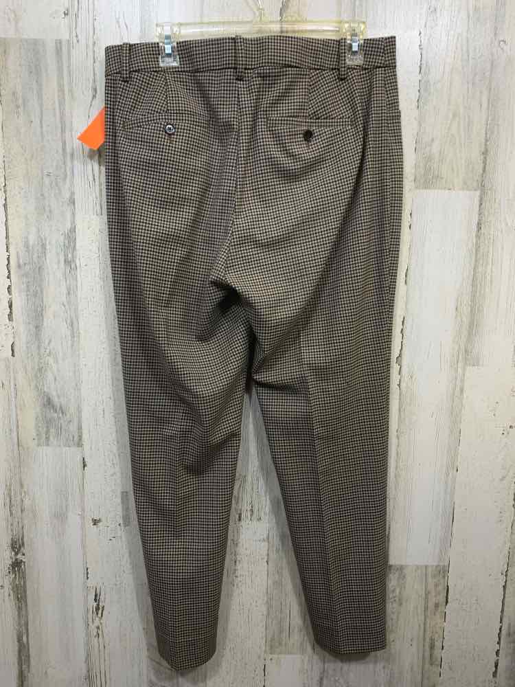 PRE-OWNED BANANA REPUBLIC Size 10 BOTTOMS BLK/BRN/BGE Houndstooth Pants
