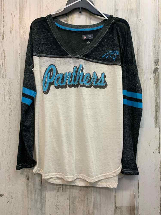 NWT NFL Tops Size L BLK/WHT/BLU LONG SLEEVES TOP