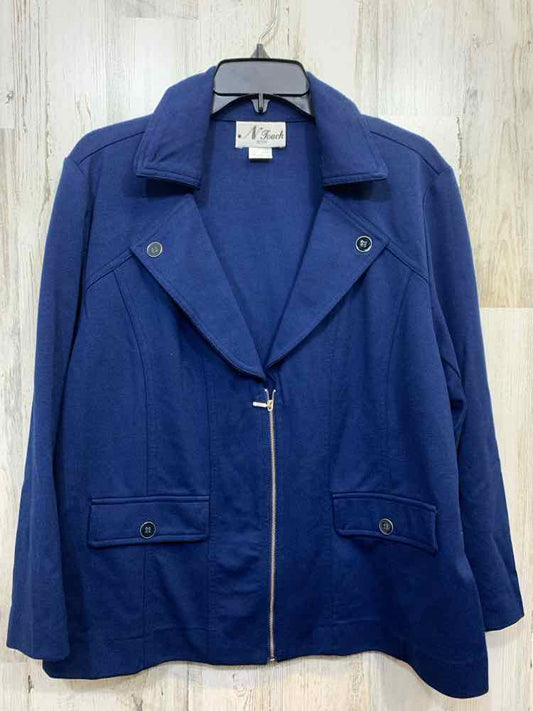 PRE-OWNED N TOUCH JACKETS / COATS Size LP Navy Solid JACKET Jacket/NAVY BLUE JAC