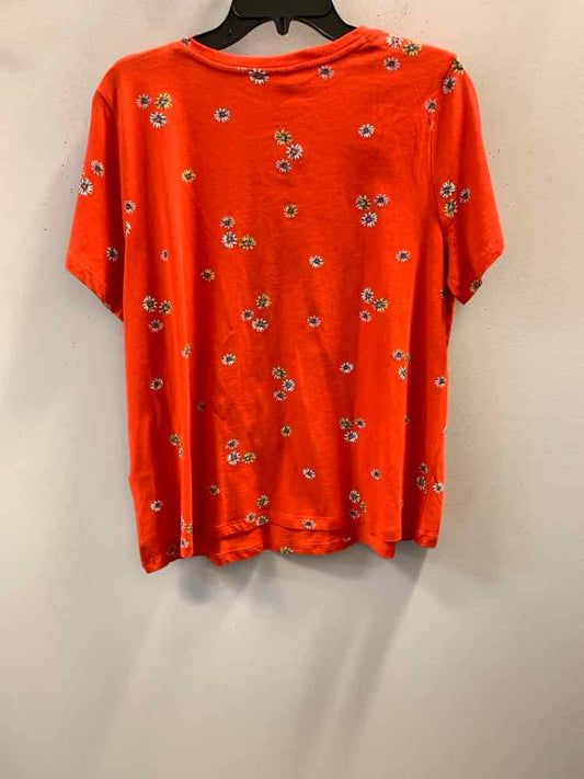 NWT STYLE & CO PLUS SIZES Size 3X Orange Floral SHORT SLEEVES TOP