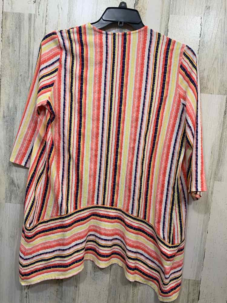 PRE-OWNED ANTHONY RICHARDS Tops Size M Multi-Color STRIPES 3/4 SLEEVE TOP
