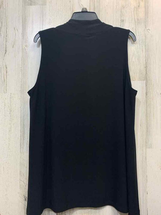 SYMPLI Tops Size 18 Black ELASTIC SLEEVELESS V NECK LONG