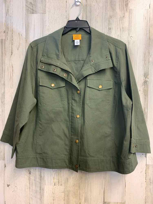 RUBY RD PLUS SIZES Size 2X Olive JACKET Jacket