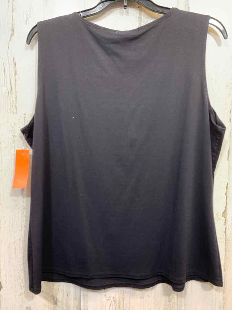 PRE-OWNED NOTATIONS Size L Tops Black SCOOP NECKLINE Tank Top