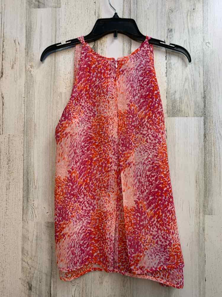 PRE-OWNED VIOLET & CLAIRE Tops Size S MGNT/ORNG DOTS SLEEVELESS TOP