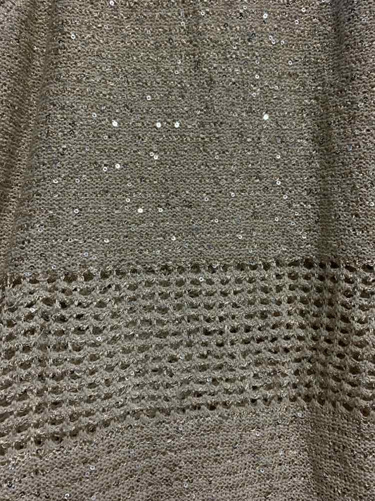 NWT INC Tops Size L Cream SLEEVELESS TOP/SEQUINED CROCHET TOP