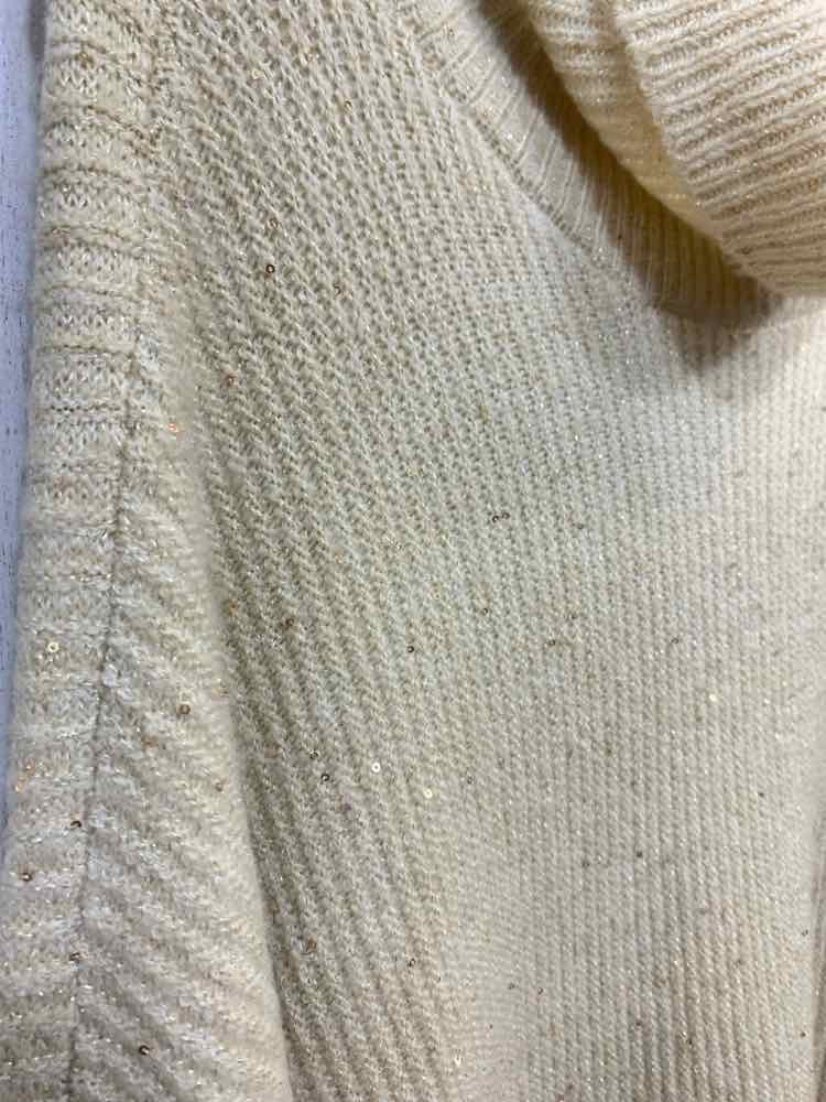 NWT RAFAELLA Size 3X PLUS SIZES Gold RIB SEQUIN KNIT BAT SLEEVES/COWL SWEATER