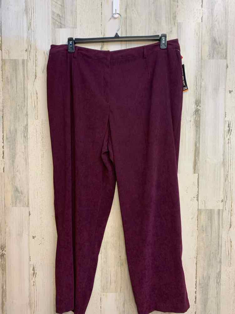 NWT Size 24W BRIGGS NEW YORK PLUS SIZES Plum STRAIGHT Pants