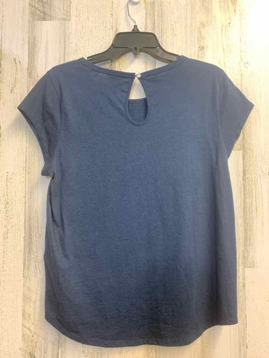 PRE-OWNED NAUTICA Tops Size L Navy Solid SHORT SLEEVES TOP/SHORT SLEEVES NAVY TO