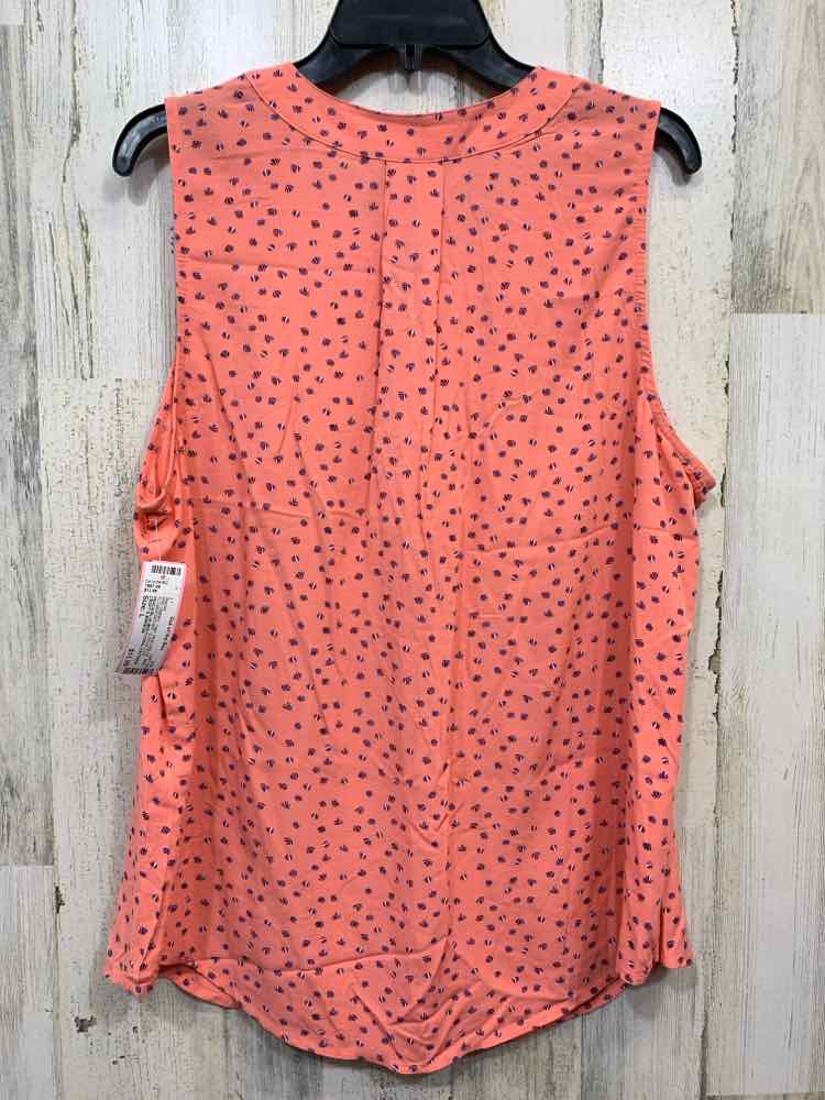 PRE-OWNED CROFT & BARROW Tops Size L PEACH/BLUE SLEEVELESS Blouse/PEACH/BLUE MIN